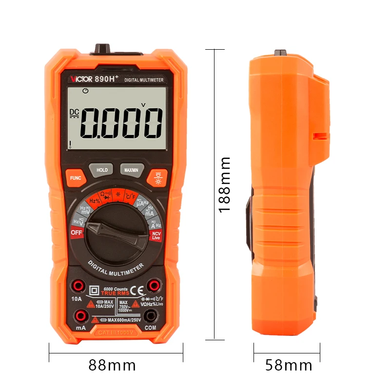 

890H+ multimeter tester voltage current resistance capacitance 1000a tester