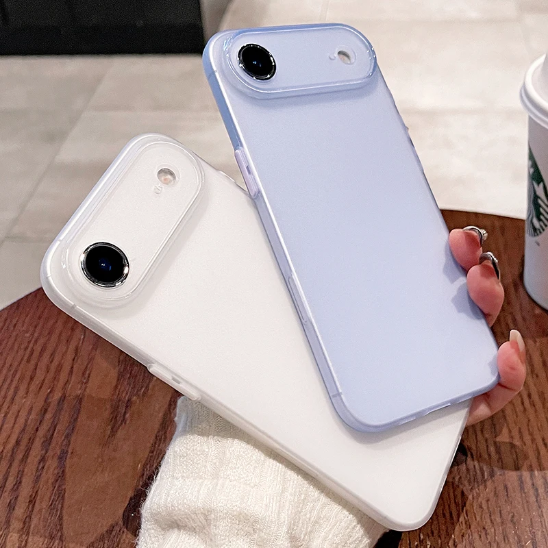 0.45mm 超薄型 マット ソフトシリコンケース iPhone Air 17 16 15 14 Pro Max Plus 16E キャンディーカラー 半透明 スリム クリアケース