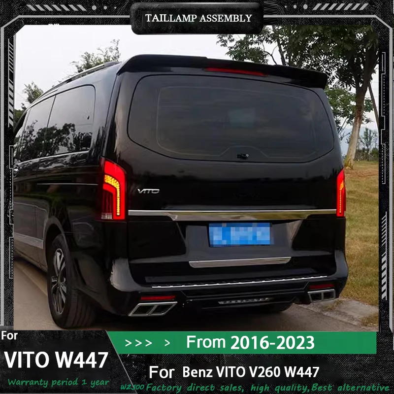 

Стайлинг автомобиля для задних фонарей Benz Vito 2016-2023 W447 светодиодный задний фонарь DRL указатель динамического сигнала тормоза заднего хода автоаксессуары