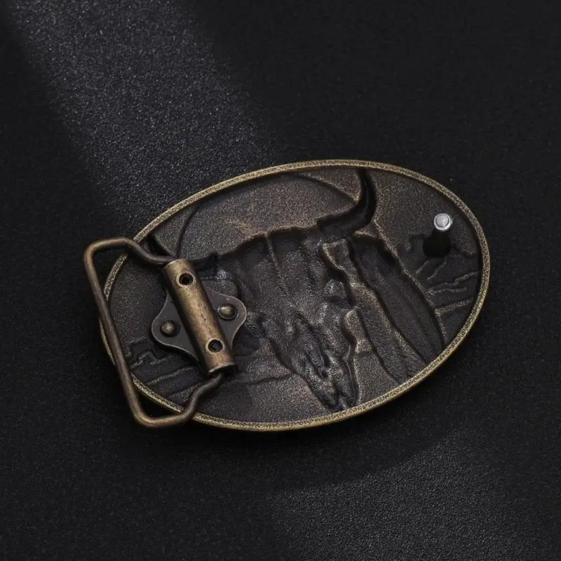 652F الرجال حزام خصر مشبك محفور الثور رئيس حزام مشبك معدني حزام التبعي الغربية حزام السحابة المشبك مشبك #2