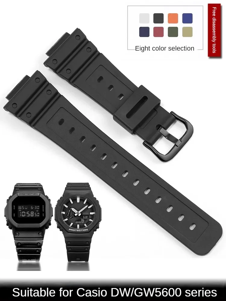 

Pai Strap Suitable for C-asio Small Square Watch DW GW 5600 GA-2100 9052 Silicone Watch Strap