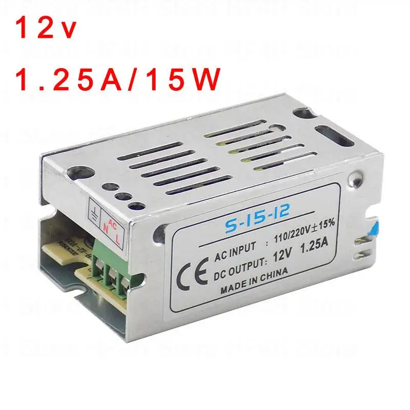 

Lighting Transformer 1.25A AC 110v 220v 265V to DC 12V volt LED driver switch power supply adapter for strip light B4