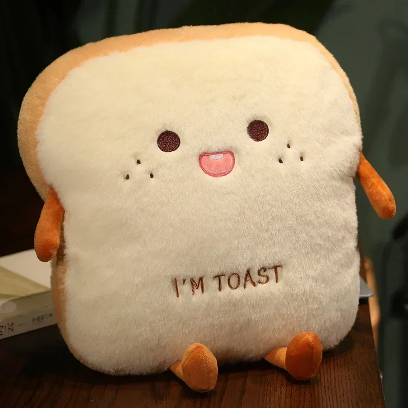 

35cm Plush Bread Pillow Cute Simulation Toast Soft Doll Warm Hand Cushion