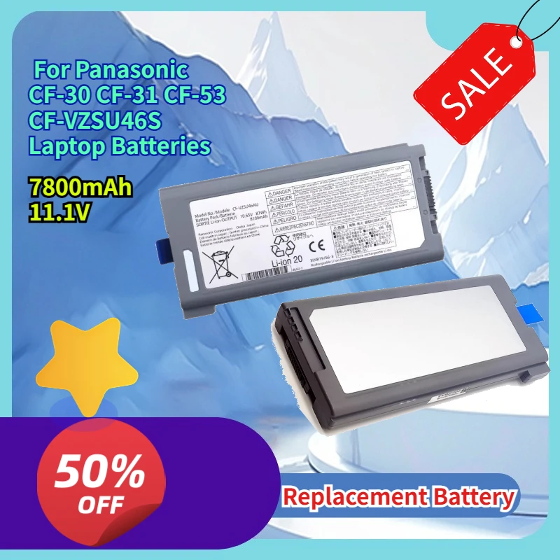 

High quality 7800mAh 11.1V compatible with Panasonic CF-30 CF-31 CF-53 CF-VZSU46S laptop batteries