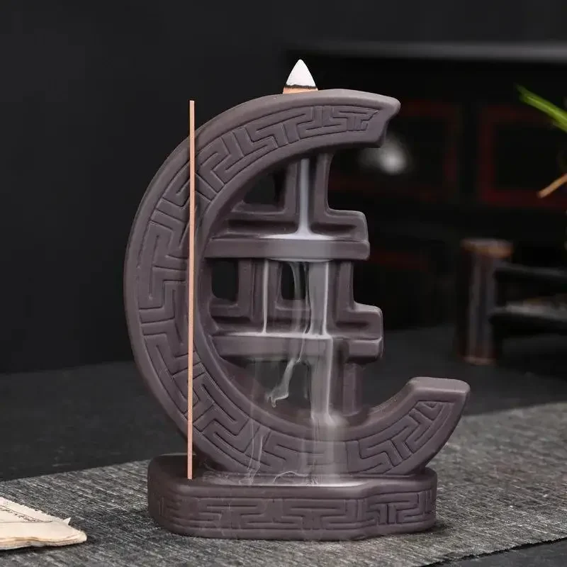 1 Stück Räucherstäbchenhalter im Mond-Design, handgefertigt, Räucherstäbchenhalter, Heimdekoration, Desktop-Ornament (ohne Räucherstäbchen)