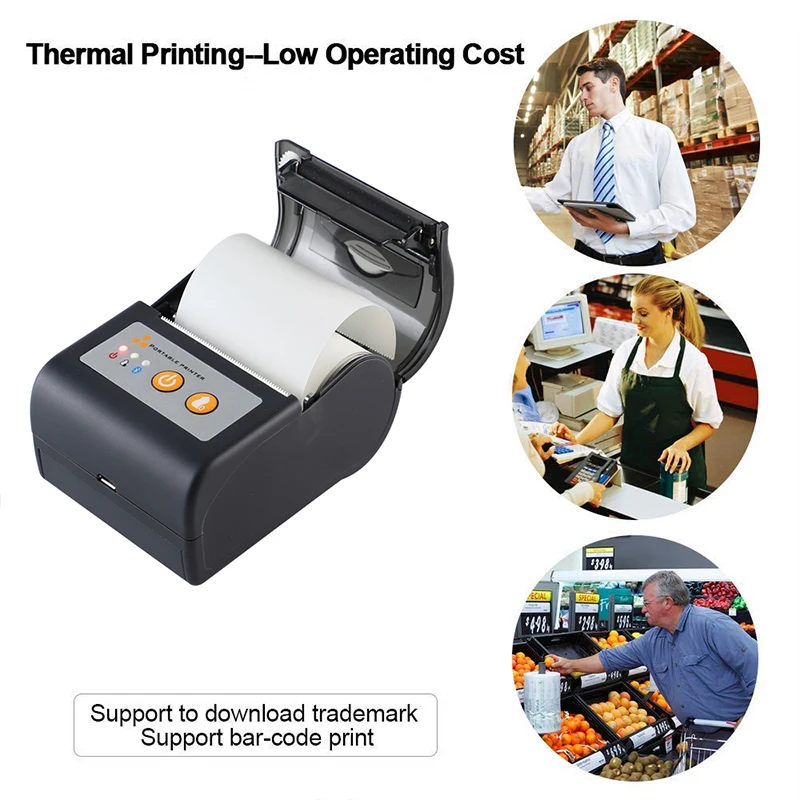 

Bluetooth-connected, Rechargeable and Portable Bluetooth Thermal Label Printer (Thermal dot-matrix Printer)