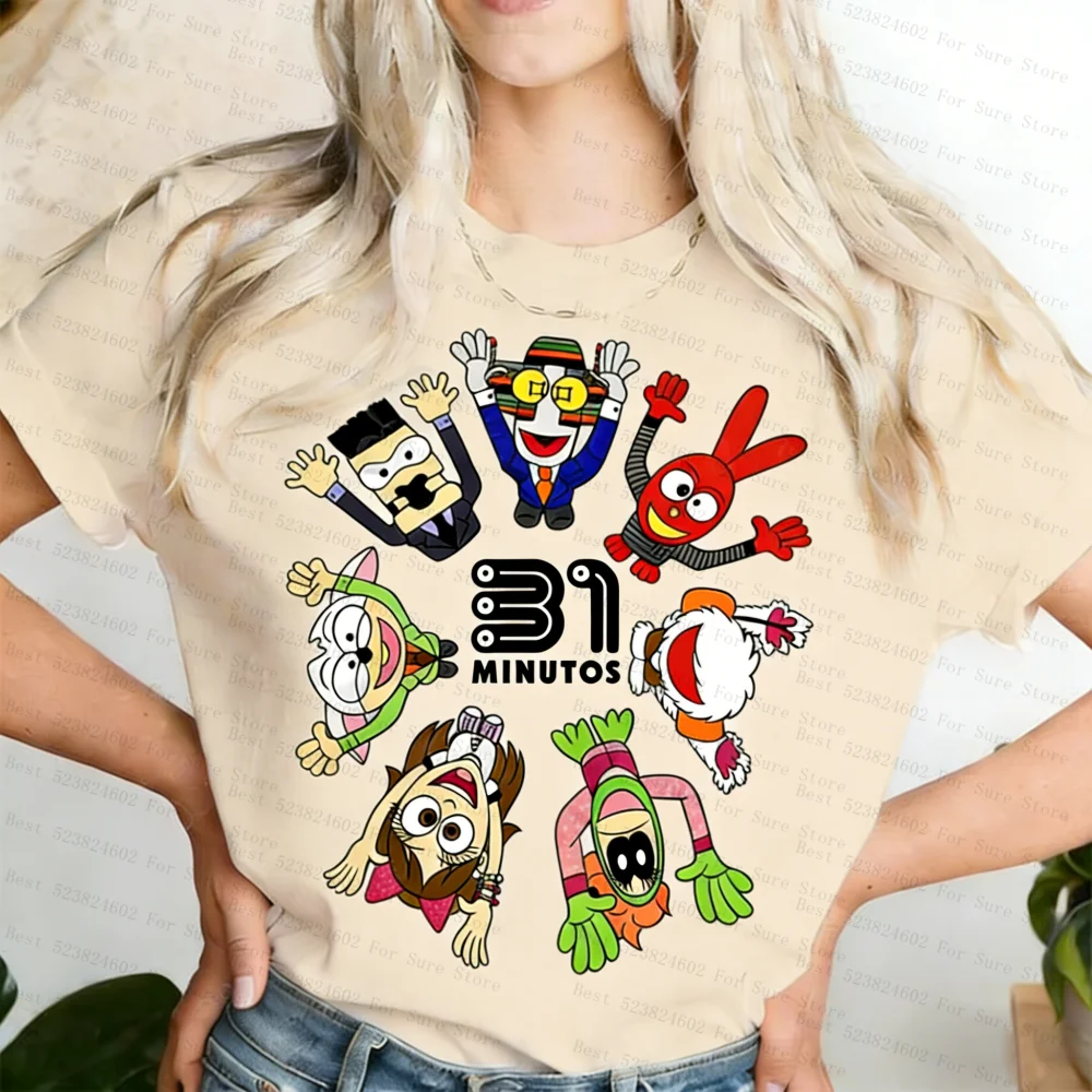 Camiseta de manga corta con gráfico de títeres del programa popular chileno 2026, 31 minutos, estilo Y2K, tops de verano para adultos y niños, camisetas para mujer