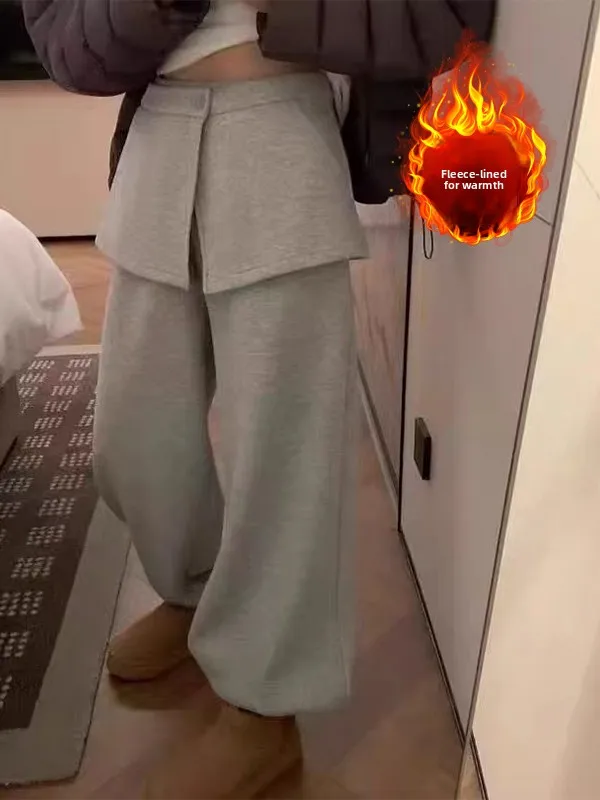 

Новые зимние прямые брюки больших размеров, женские повседневные брюки с длинной утягивающей занавеской на подкладке