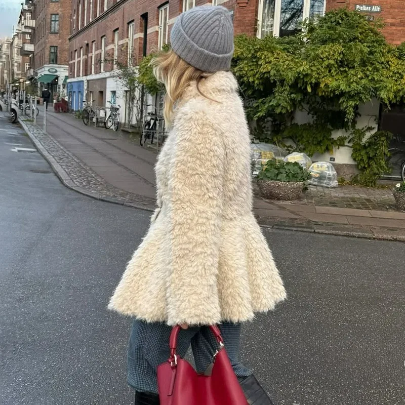 Ticketsx موضة التلبيب فو الفراء معطف المرأة أفخم المرقعة سليم سميكة سترة خمر عادية جديدة شتاء دافئ الإناث أبلى #6