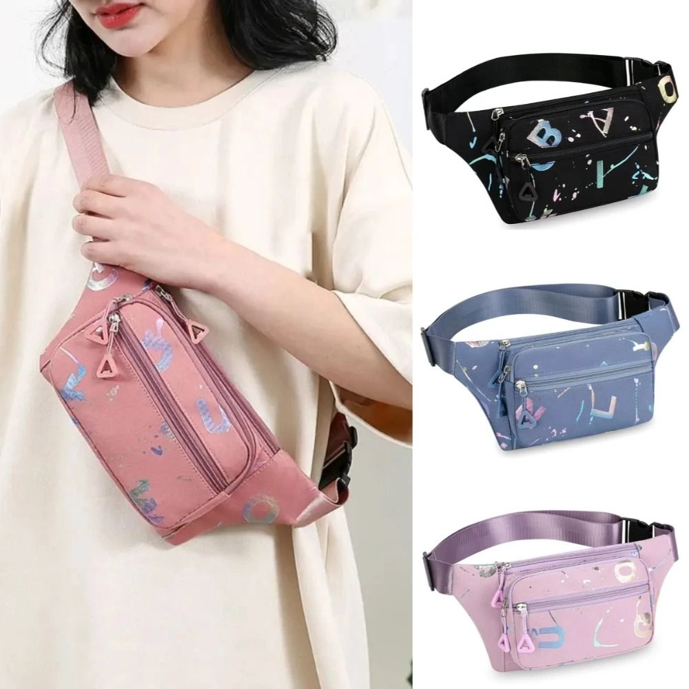 

Oxford Cloth Multi-layer Crossbody Bag Waterproof Large Capacity Women's Fanny Pack Zipper Square Crossbody Chest Bag Daily