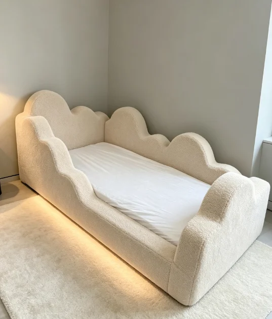 Disian Frameless Sofa Bed,air Layer Cover MattressBoucle Fabric OEM Manufacture Compressed Delivery