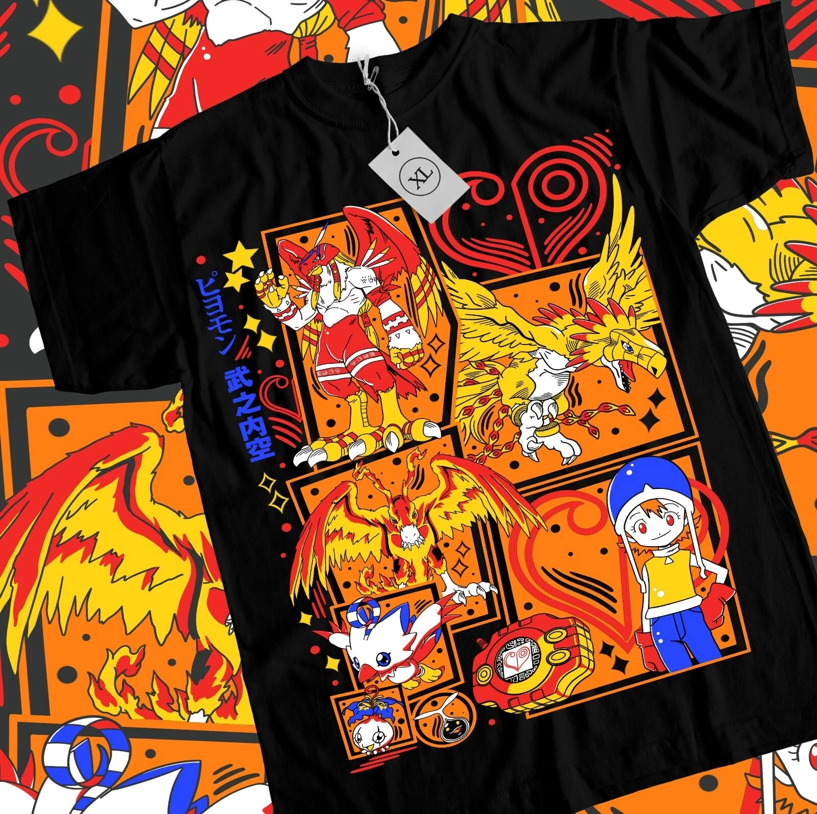 2026 Sommer Digimon Adventure Anime Sora Takenouchi/Piyomon Lockeres Kurzarm-T-Shirt aus reiner Baumwolle für Kinder, Unisex Y2k