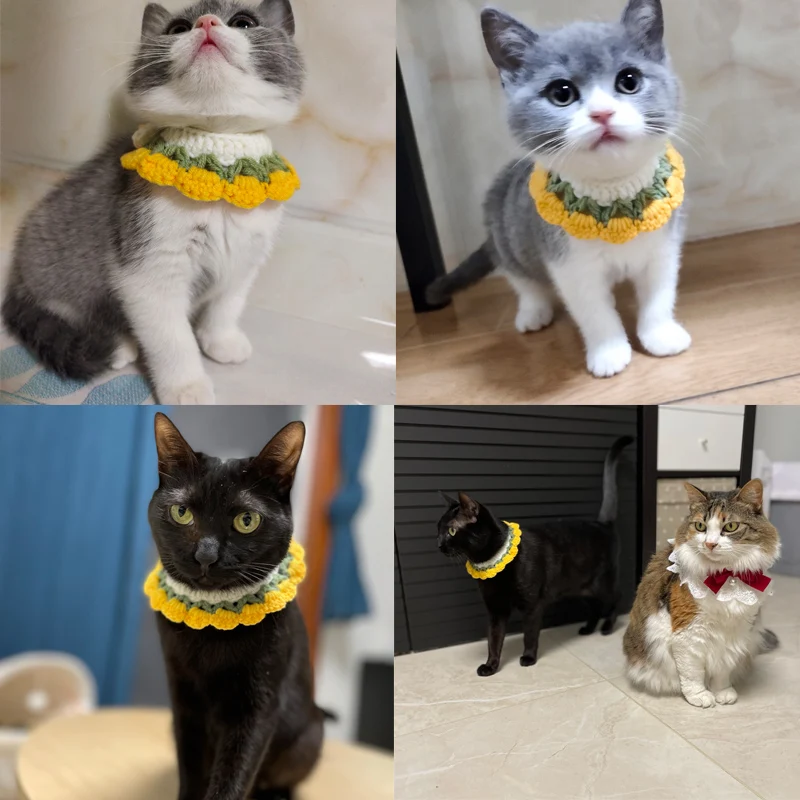 Collier à bavette mignon pour chien, chaton, chat, écharpe de décoration au crochet, accessoires de la présidence