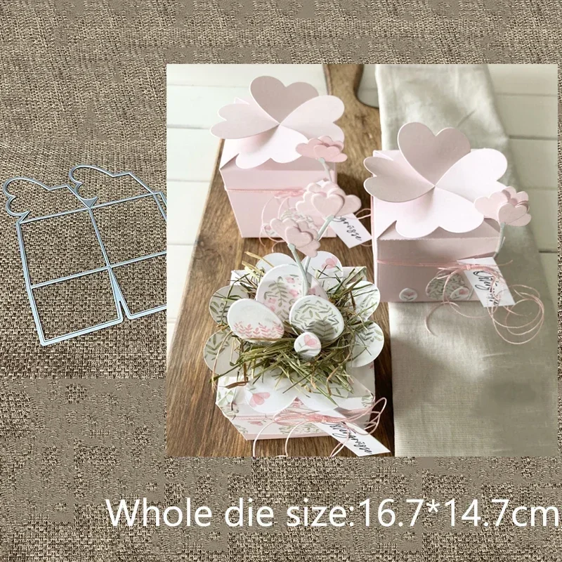 

New Design Craft Metal stencil mold Cutting Dies heart Clover box decoration scrapbook die cuts Album Paper Card Craft Embossing