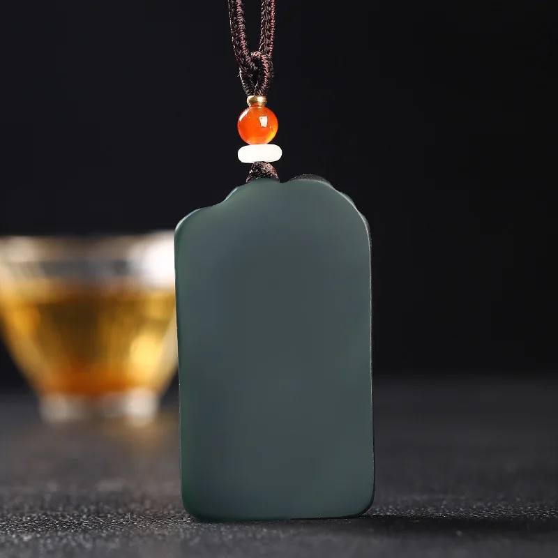 Gray Jade Plum Blossoms Orchids Bamboo and Chrysanthemum Brand Pendant Bright Fine Material Natural Xinjiang Hetian Jade Pendant