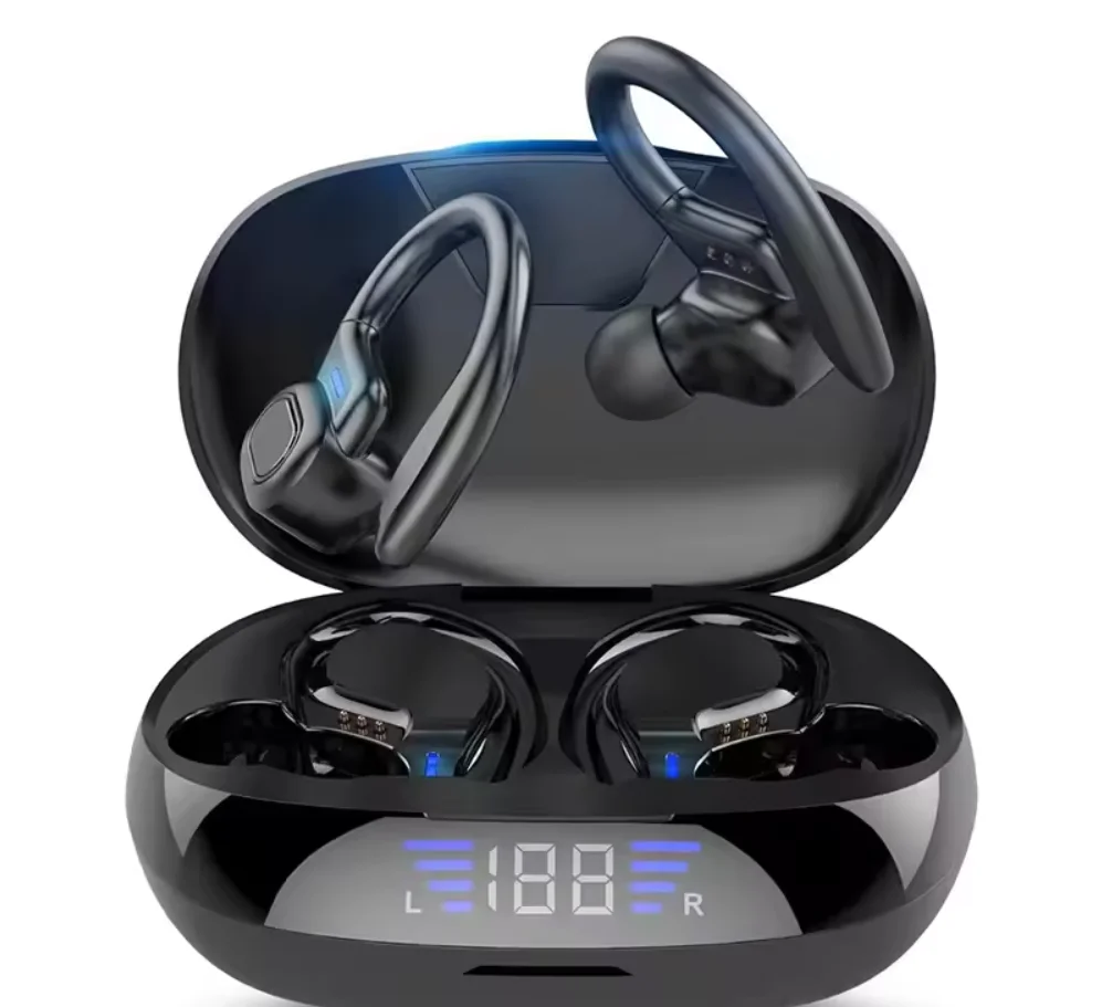 Auricolari Bluetooth Wireless SP16, Cuffie Sportive HiFi Stereo con Gancio per Orecchio, Impermeabili IPX7, BT 5.3, per Corsa e Allenamento in Palestra