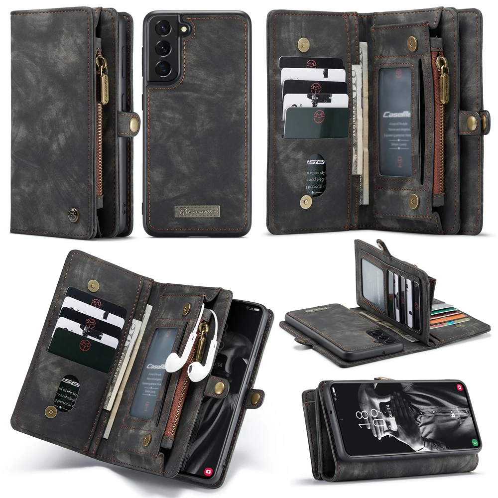 Luxury Card Wallet Pu Leather Flip Coque Case For Samsung Galaxy S21 S20 10 Plus Note 20ultra Fe Cover Magnetic Tpu Fundas Shell