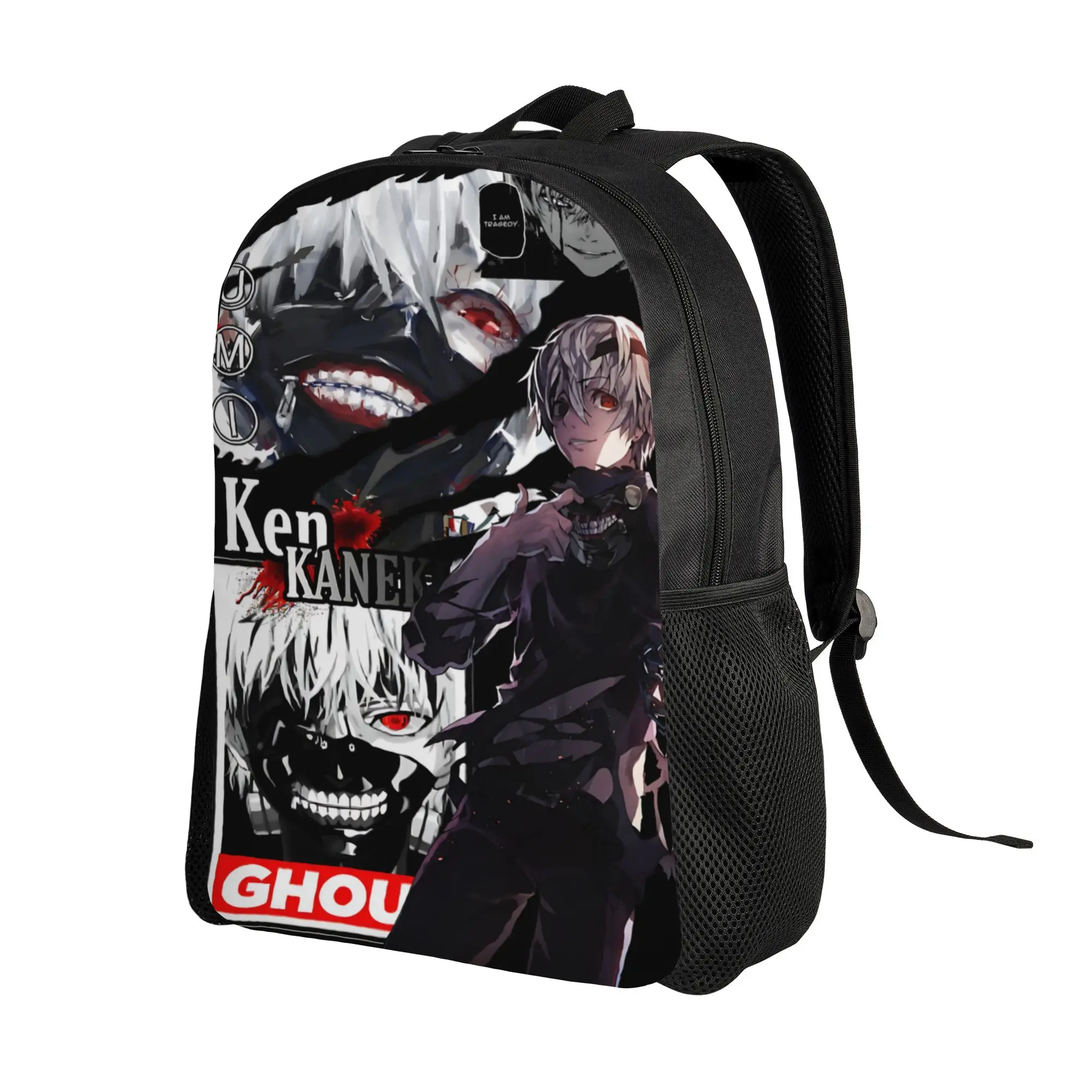 Fashion Halloween Tokyo Ghoul Kaneki Backpacks Its Bag  mochila Camping Zipper Closure Rucksack