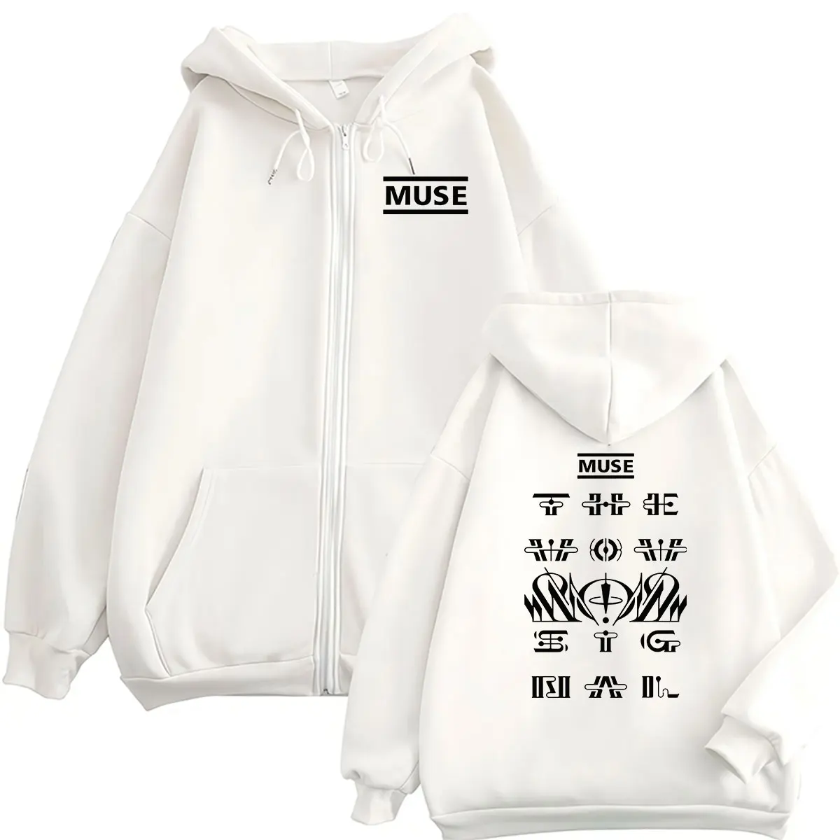 MUSE Band The Wow! Signal Tour 2026 Zipper Hoodie Men's Women Vintage Fashion Long Sleeve Oversized Jacket Sweatshirt Streetwear