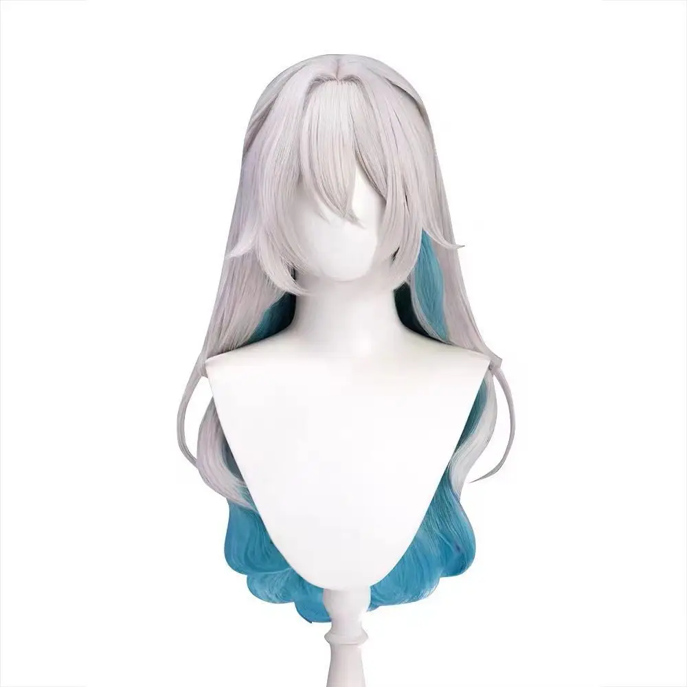 Ark Of Tomorrow Pure Grey Ephratha SP Lamb Cosplay Wig, Tiger Mouth Hairpin