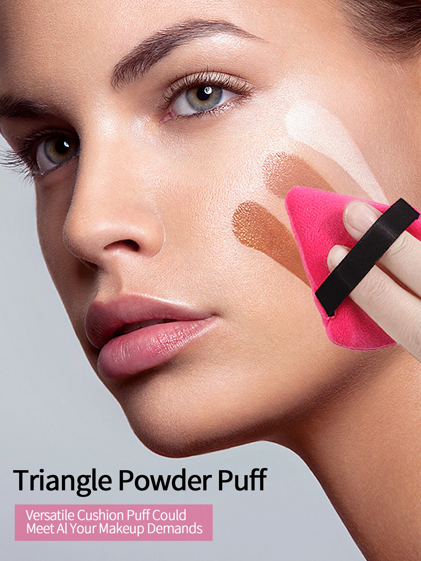 12개 멀티 기능 메이크업 스펀지 파우더 퍼프 세트, 건식 및 습식 겸용 뷰티 스펀지 에그 팬형 파우더 퍼프