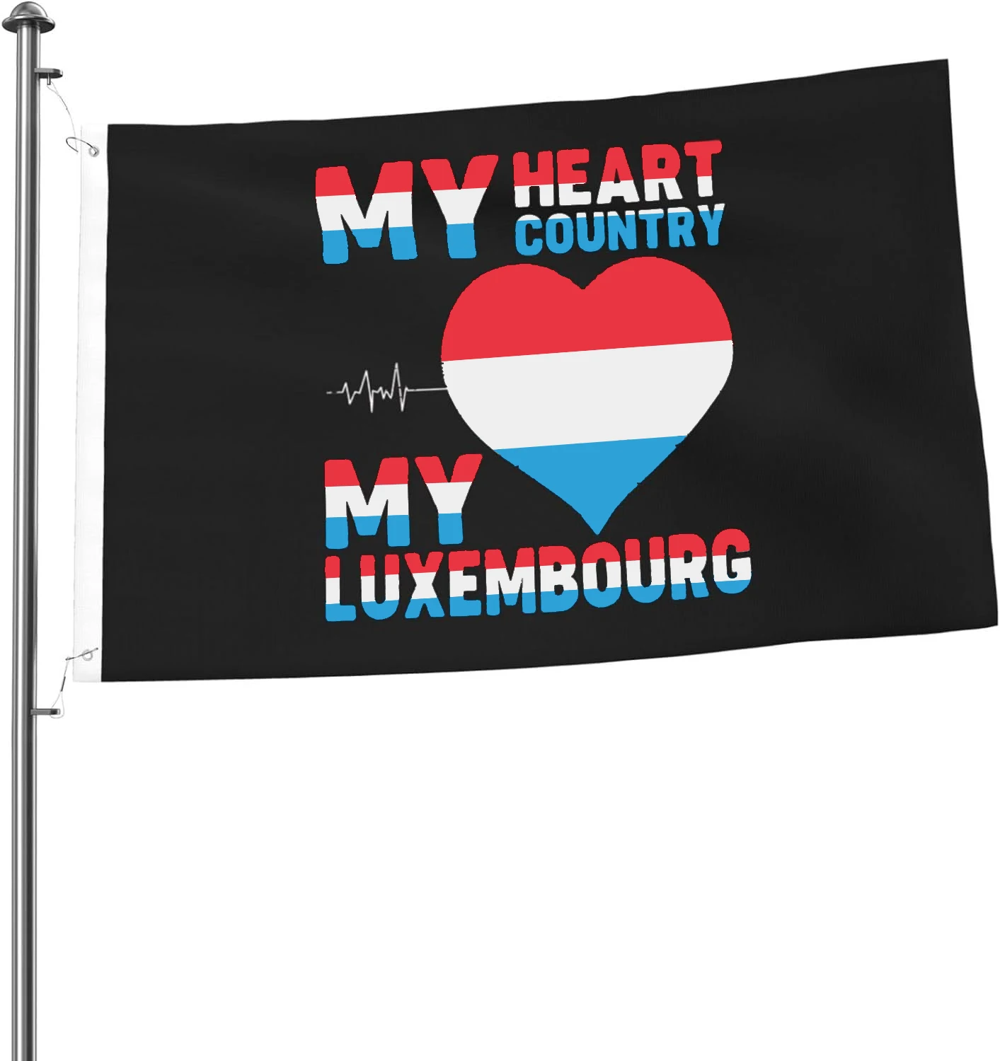 Flagnshow 100% Polyester My Heart My Country My Luxembourg Flags