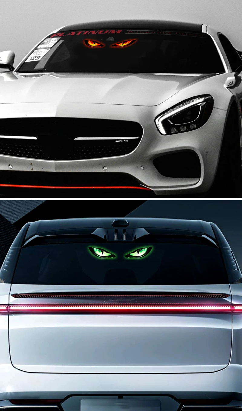 Solarbetriebene Auto-Dämonenaugenleuchte Coole Blinkende Warnleuchte Dynamische Sicherheits-Fahrzeugsignalleuchten Universal – Detail 11