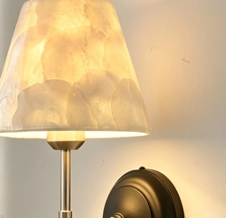 Shell Lampshade Wall Lamp E27 Bulb Gold Metal