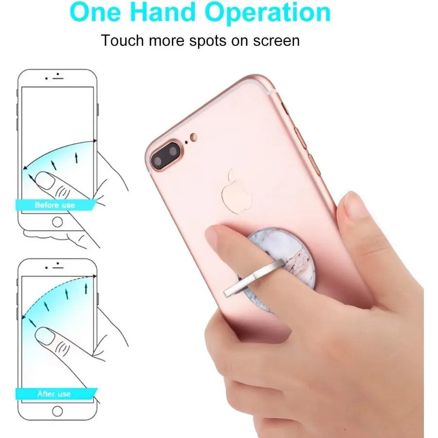 Boma Cell Phone Ring Holder Stand 360 Rotation 3Pack Universal Smartphone Ring Grip Stand Compatible with Smartphones and Table