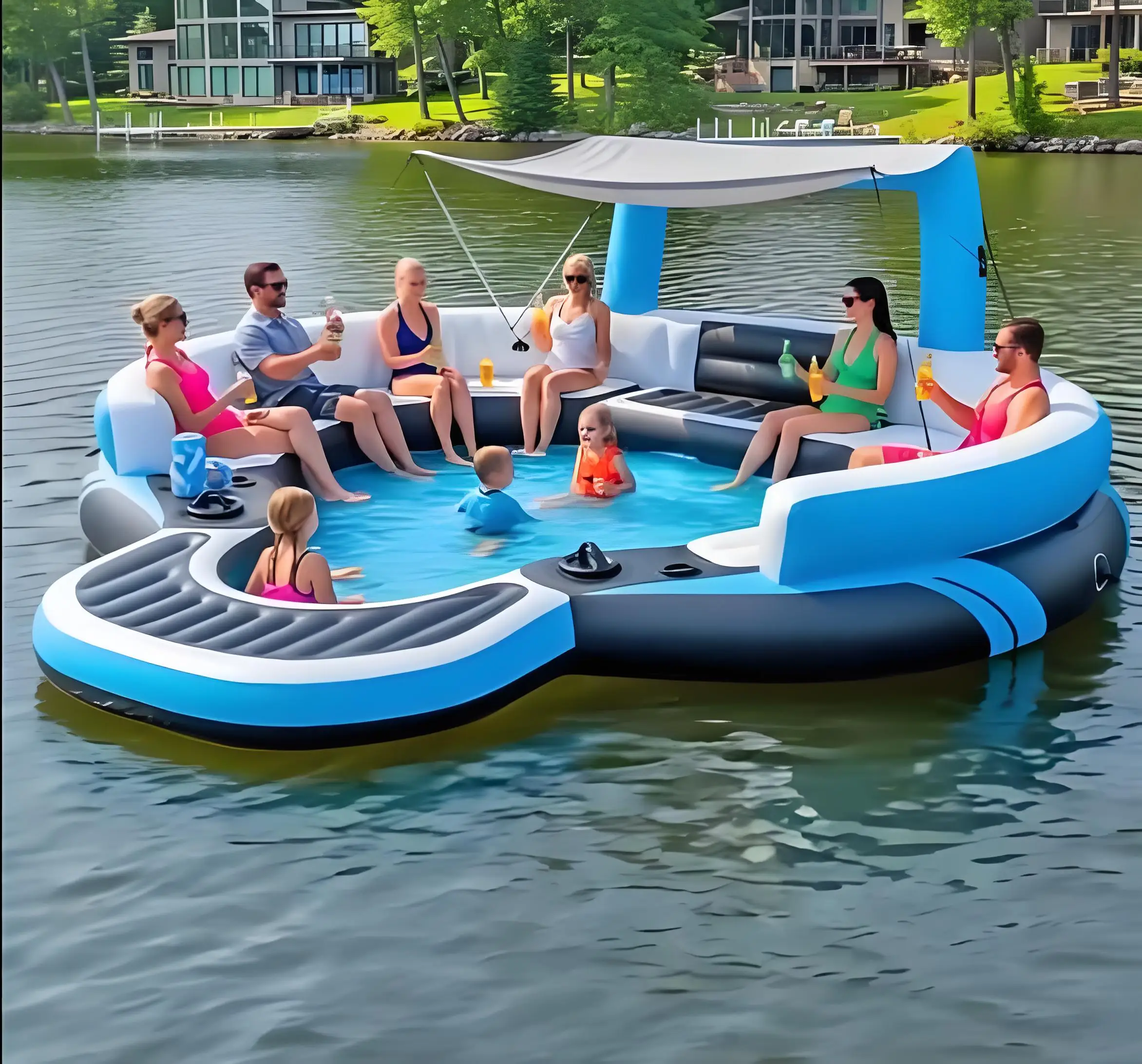 

New Arrival Amazing Design Water Party Inflatable Floating Island For Family