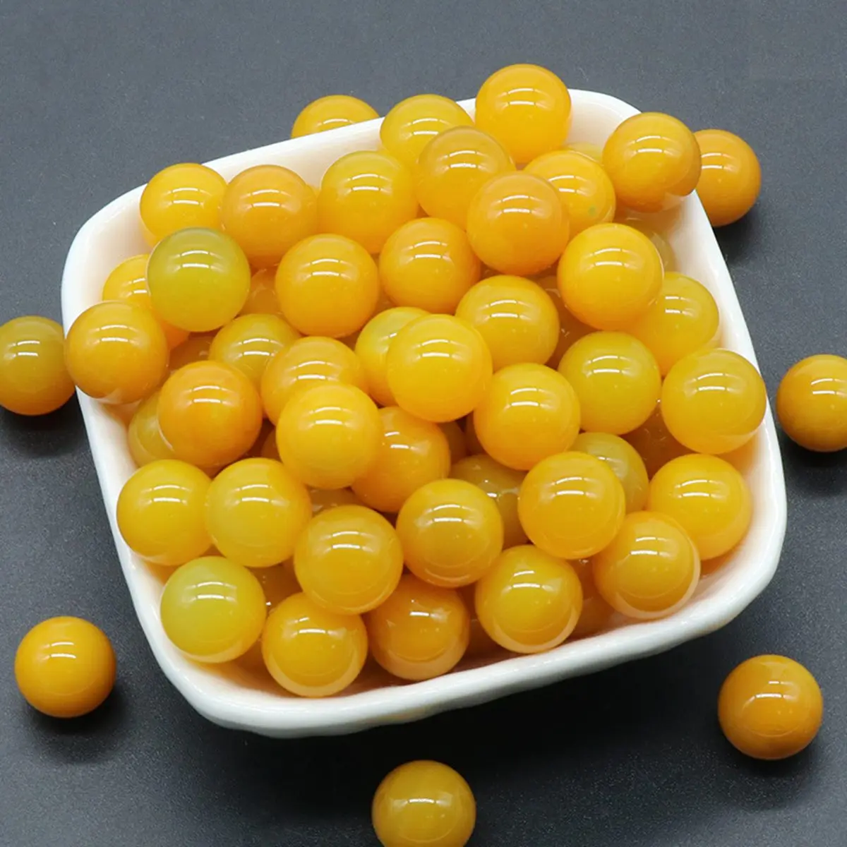 

16PCS 12MM Yellow Agate Stress Relief Spheres & Balls Polished Meditation Balancing Home Decoration Crystal Beads