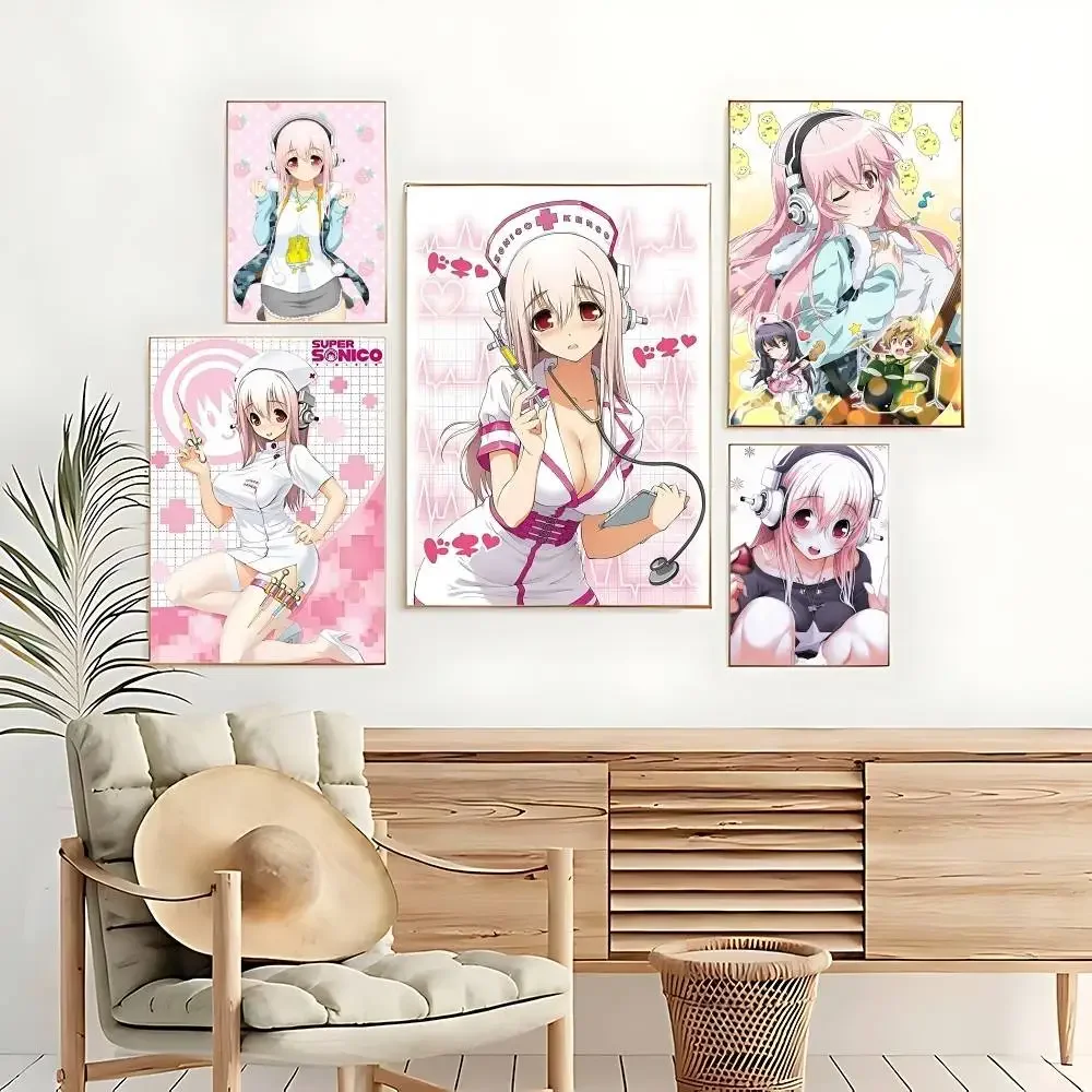S-Super S-Sonico ملصق صورة حائط لوح رسم ديكور فني للمنزل طباعة لغرفة المعيشة ديكور
