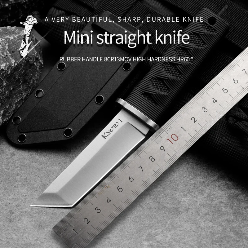 HUANGFU Outdoor knife fixed blade wilderness survival knife men\'s gift rescue knife hiking hunting knife mini knife