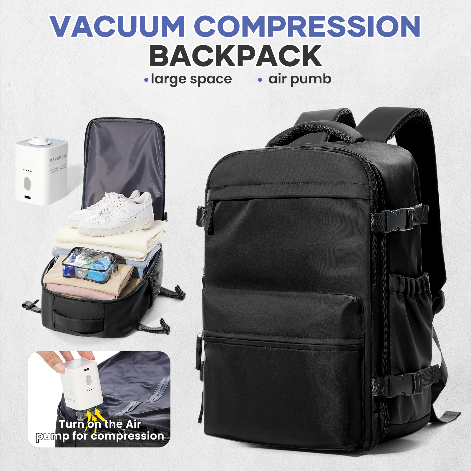 

Vacuum Backpack Travel Bag for Men Large Capacity Backpack Business Laptop Backpack Women Men Expandable Backpack School Bag