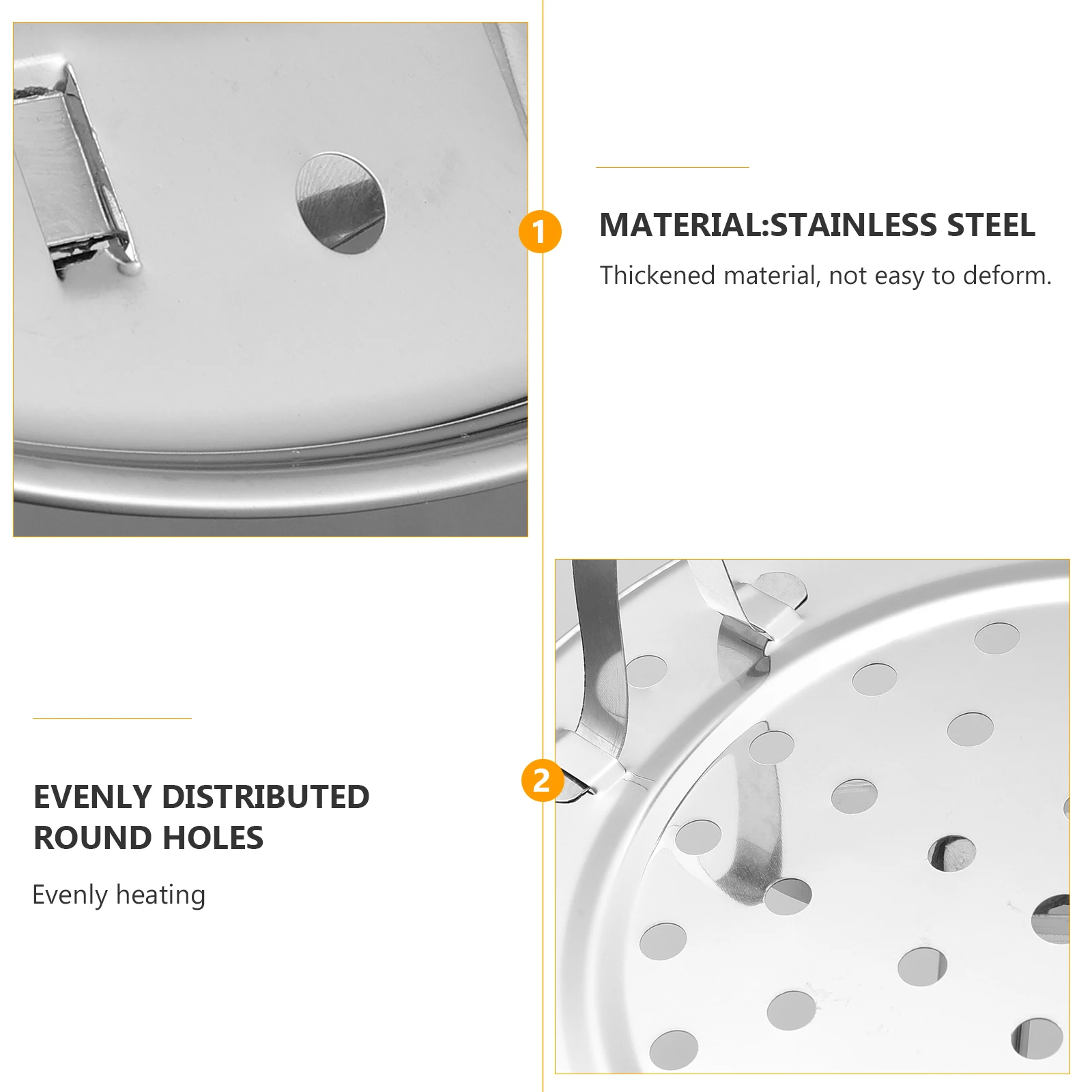 

3 Stainless Steel Steaming Plates 20cm 22cm 24cm Thickened Stackable Holes Rice Cooker Electric Steamer Kitchen Utensils Food