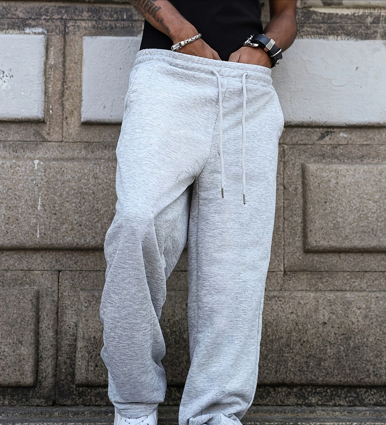 

Men's Knitted Casual Sports Pants, Loose Fashion Comfortable Straight-Leg Trousers for Outdoor and Home Wear All Seasons