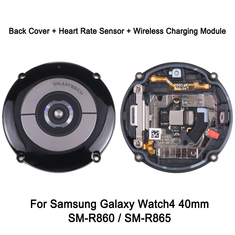 Back Cover For Samsung Galaxy Watch4 40mm SM-R860 SM-R865 Watch Heart Rate Sensor  + Wireless Charging Module Replacement Part