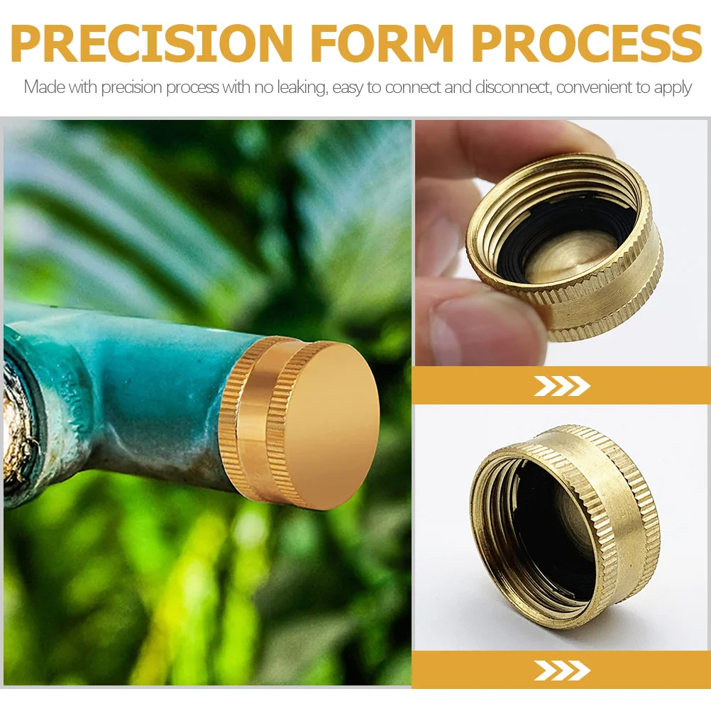 

4Pcs Brass Female Garden Hose End Caps Stopper Leak Proof Durable Connector for Hose Splitter Faucet Supplies Brass End Caps