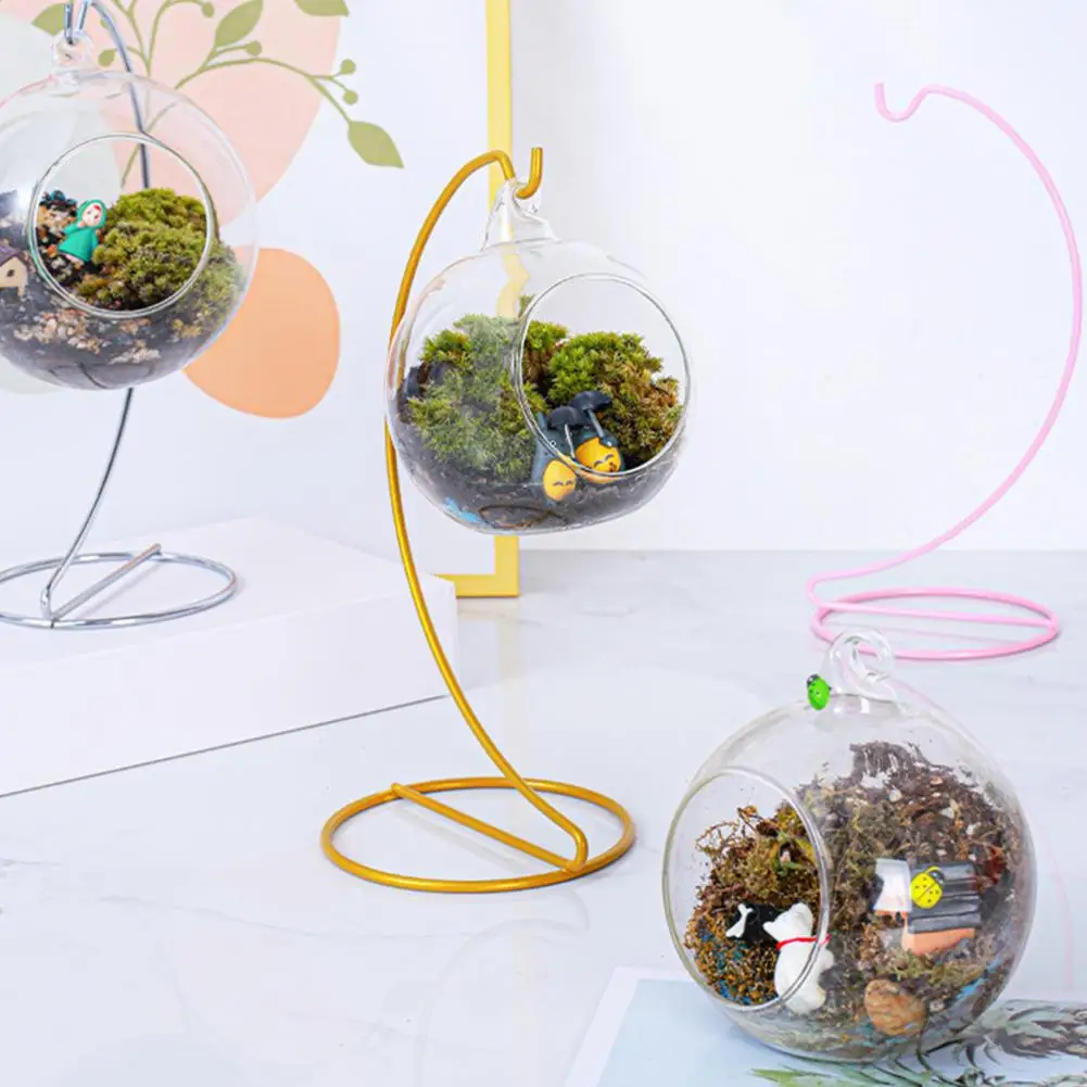 1Pc Ornament Stand Holder for Glass Balls Spiral Design Shelf with Stable Iron Base Air Plant Terrarium Witch Ball Organizer