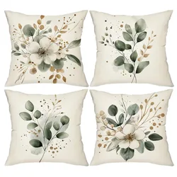 Floral leaf pattern printing pillowcase modern minimalist home bedroom room decoration living room sofa cushion cover