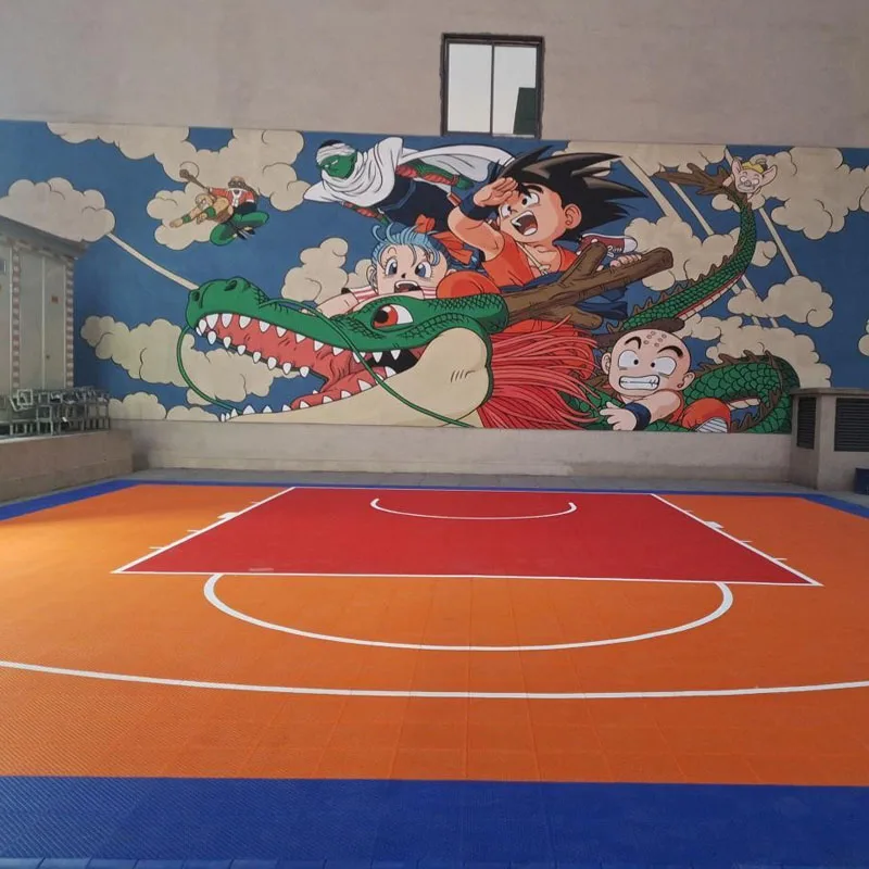 

Beable Easy Install Outdoor Indoor Backyard PP Basketball Interlocking Sports Court Application Floor Tiles Have Lines And LOGO