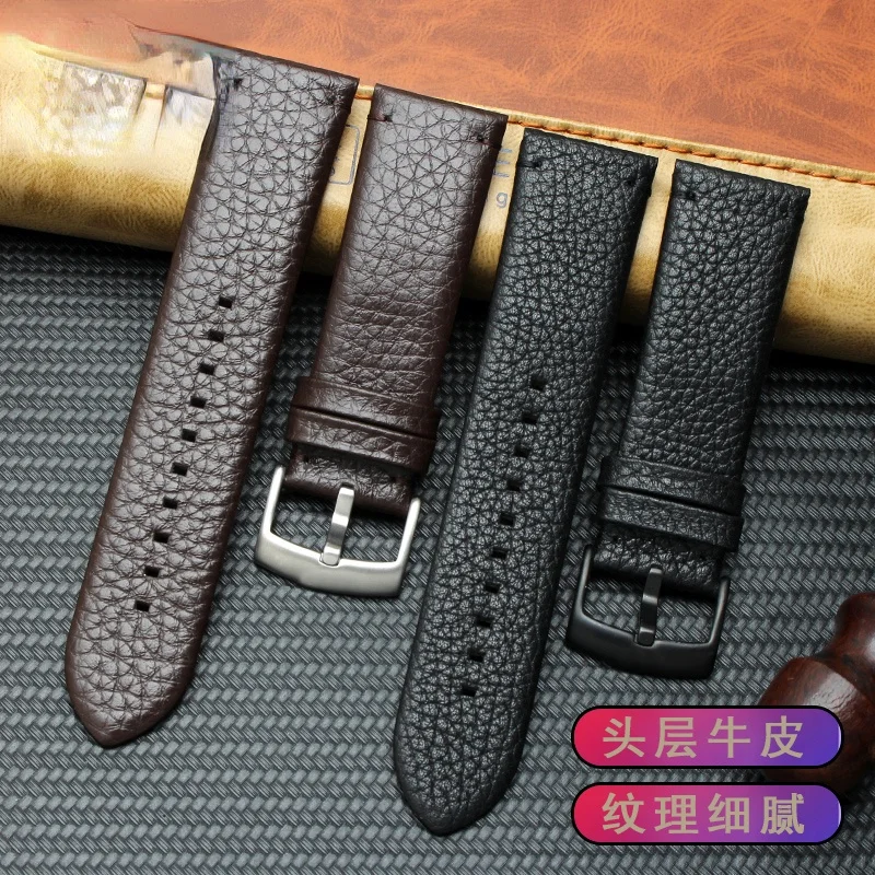 Genuine Leather Watch Band for Armani Ar2461 2462 2460 5989 5987 Soft and Comfortable Watch Strap Accessories 24mm Men Wristband