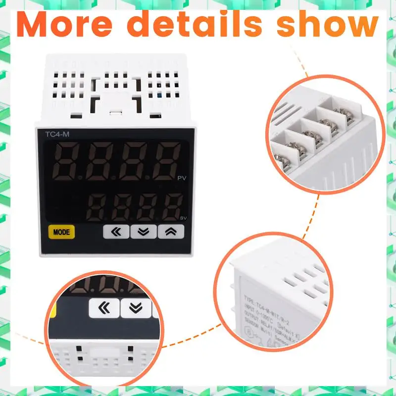

Электронный термостат 3C, цифровой регулятор температуры AC85-265V AC PT100 K J, вход TC4M, PID, терморегулятор контроля температуры 1300 ℃ ,Т