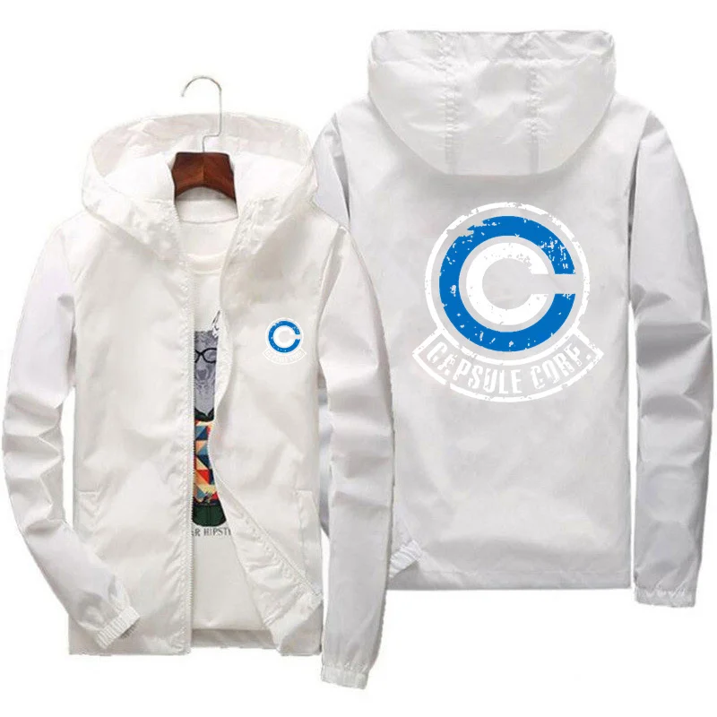 Capsule Corp-Sudadera con capucha de Anime para hombre, chaqueta manga larga, abrigo, Dynocaps geniales