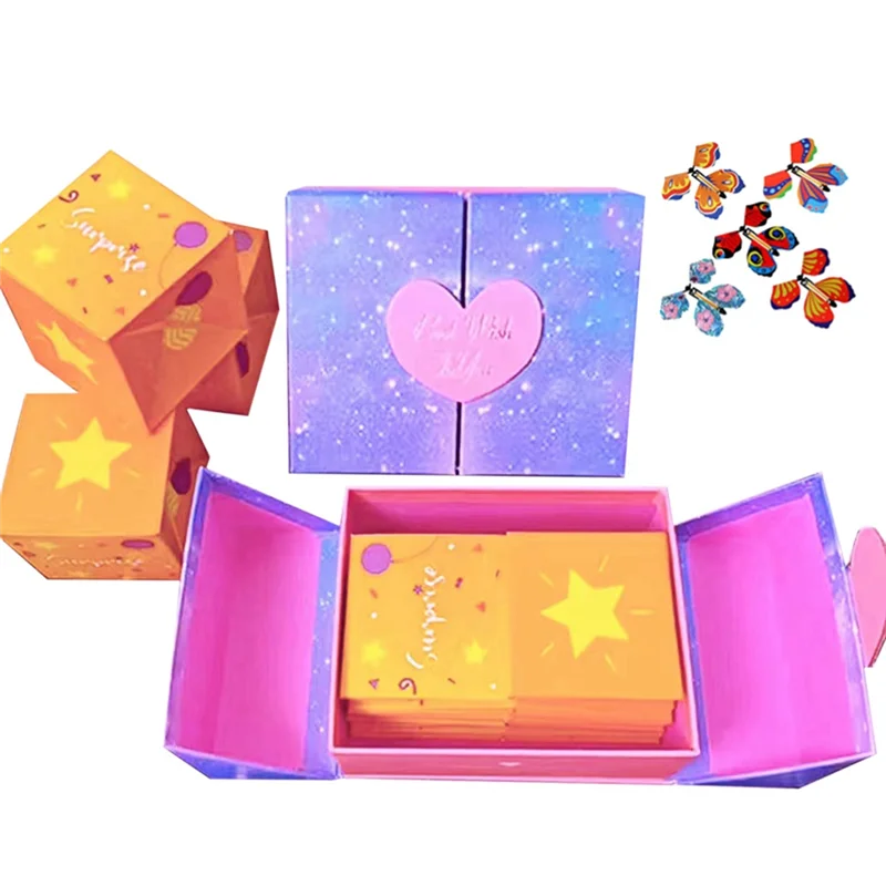 

AM-Fashion подарочная коробка-сюрприз, персонализированная подарочная сумка, подарок на день рождения, подарок на день Святого Валентина, прыгающий красный конверт