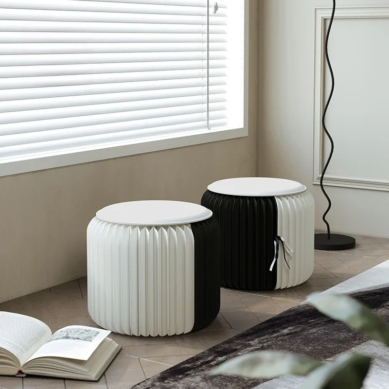 

Foldable Panda Paper Shoe Changing Stool with 300kg Bearing Stacked Small Board Polka Dot Low Side Table Living Room Decoration