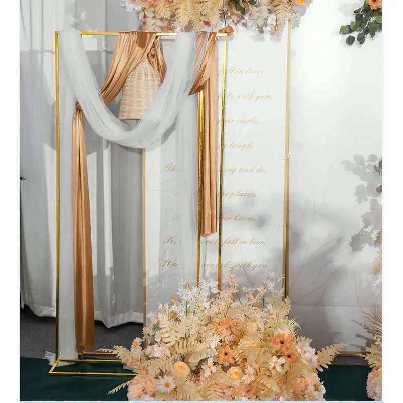 

Свадебная арка, квадратный фон, подставка для воздушных шаров, фон, блестящее металлическое позолота, уличный искусственный цветок, дверная полка, рама
