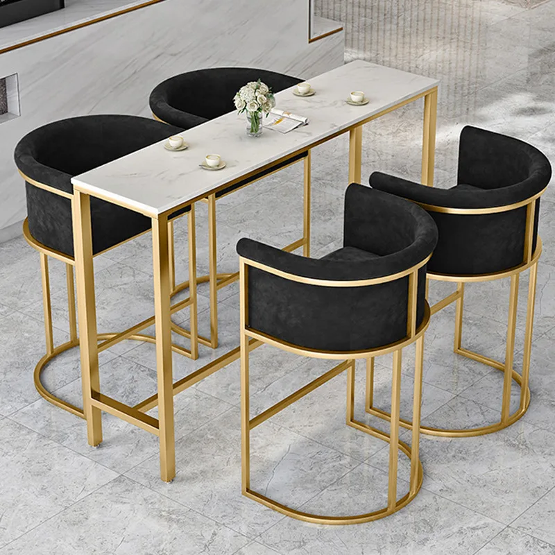 Nordic Marble Bar Table and Chair Set for Home Living Room Pantry Kitchen Wall Mounted High Table Casual Dining Furniture