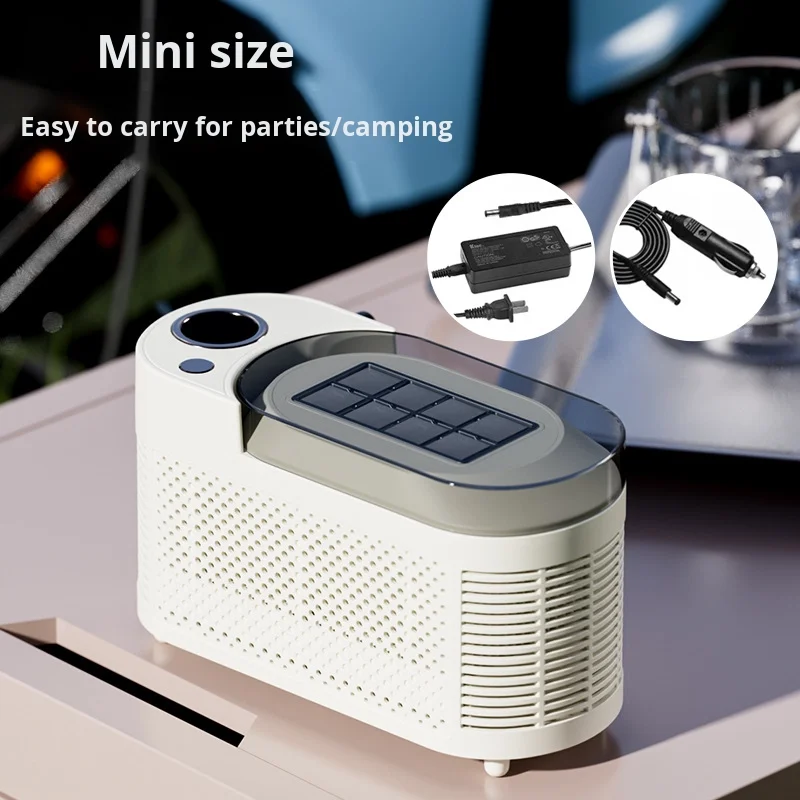 Car Mini Ice Maker，Portable electric ice maker, automatically makes square ice cubes, 1.3l capacity, energy-efficient