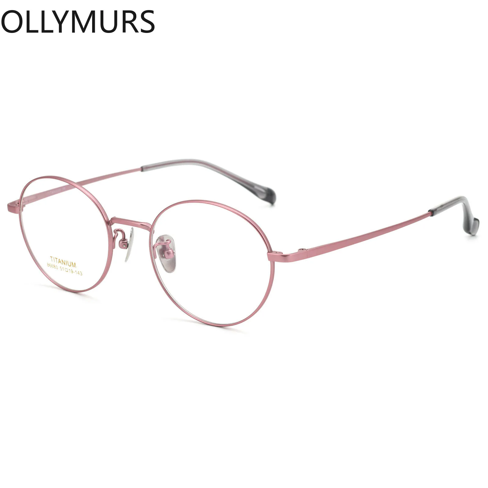 

New Fashion Pure Titanium Lightweight Optical Eyewear Myopia Progressive Lenses Men Womena Rose Gold Round Eyeglasses Frame